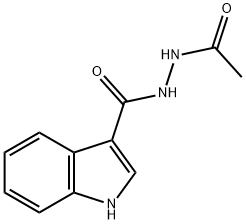N'-乙酰基-1H-吲哚-3-甲酰肼 结构式