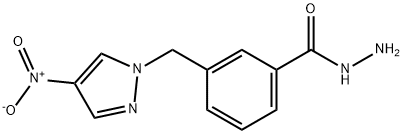 3-((4-硝基-1H-吡唑-1-基)甲基)苯甲酰肼 结构式