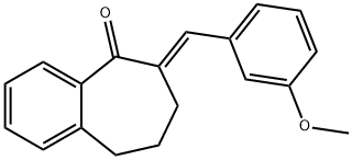 6-[(E)-(3-METHOXYPHENYL)METHYLIDENE]-6,7,8,9-TETRAHYDRO-5H-BENZO[A]CYCLOHEPTEN-5-ONE 结构式