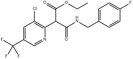 ETHYL 2-[3-CHLORO-5-(TRIFLUOROMETHYL)-2-PYRIDINYL]-3-[(4-FLUOROBENZYL)AMINO]-3-OXOPROPANOATE 结构式