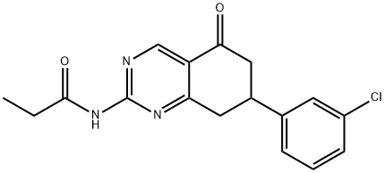 N-[7-(3-CHLOROPHENYL)-5-OXO-5,6,7,8-TETRAHYDROQUINAZOLIN-2-YL]PROPANAMIDE 结构式