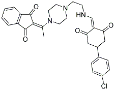 2-(1-(4-(2-((4-(4-CHLOROPHENYL)-2,6-DIOXOCYCLOHEXYLIDENE)METHYLAMINO)ETHYL)PIPERAZIN-1-YL)ETHYLIDENE)-2H-INDENE-1,3-DIONE 结构式