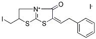 6-(IODOMETHYL)-3-OXO-2-(2-PHENYLETHYLIDENE)-2,3,5,6-TETRAHYDRO[1,3]THIAZOLO[2,3-B][1,3]THIAZOL-4-IUM IODIDE 结构式