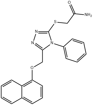 2-((5-[(1-NAPHTHYLOXY)METHYL]-4-PHENYL-4H-1,2,4-TRIAZOL-3-YL)SULFANYL)ACETAMIDE 结构式