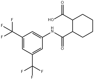 2-((3,5-双(三氟甲基)苯基)氨基甲酰基)环己烷-1-羧酸 结构式