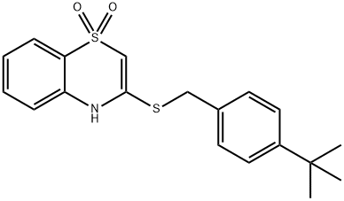 3-([4-(TERT-BUTYL)BENZYL]SULFANYL)-1LAMBDA6,4-BENZOTHIAZINE-1,1(4H)-DIONE 结构式