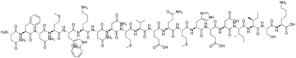 H-ASN-PHE-ASN-MET-TRP-LYS-ASN-ASN-MET-VAL-GLU-GLN-MET-HIS-GLU-ASP-ILE-ILE-SER-LYS-OH 结构式