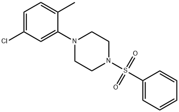 4-(5-CHLORO-2-METHYLPHENYL)-1-(PHENYLSULFONYL)PIPERAZINE 结构式