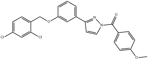 (3-(3-[(2,4-DICHLOROBENZYL)OXY]PHENYL)-1H-PYRAZOL-1-YL)(4-METHOXYPHENYL)METHANONE 结构式