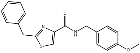 2-BENZYL-N-(4-METHOXYBENZYL)-1,3-THIAZOLE-4-CARBOXAMIDE 结构式