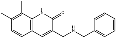 3-(BENZYLAMINO-METHYL)-7,8-DIMETHYL-1H-QUINOLIN-2-ONE 结构式