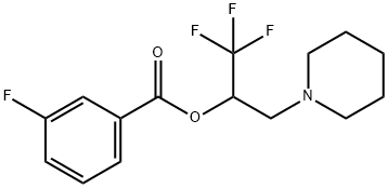 2,2,2-TRIFLUORO-1-(PIPERIDINOMETHYL)ETHYL 3-FLUOROBENZENECARBOXYLATE 结构式