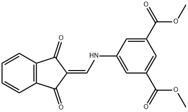 METHYL 5-(((1,3-DIOXOINDAN-2-YLIDENE)METHYL)AMINO)-3-(METHOXYCARBONYL)BENZOATE 结构式