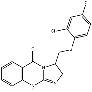 3-([(2,4-DICHLOROPHENYL)SULFANYL]METHYL)-2,3-DIHYDROIMIDAZO[2,1-B]QUINAZOLIN-5(1H)-ONE 结构式