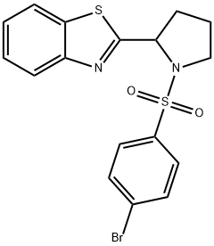 2-(1-[(4-BROMOPHENYL)SULFONYL]-2-PYRROLIDINYL)-1,3-BENZOTHIAZOLE 结构式