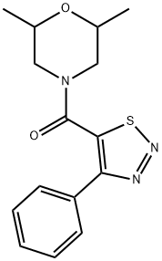 (2,6-DIMETHYLMORPHOLINO)(4-PHENYL-1,2,3-THIADIAZOL-5-YL)METHANONE 结构式