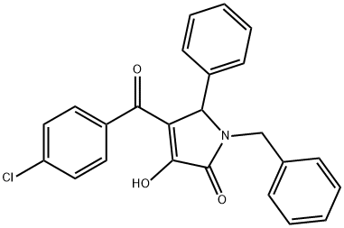 1-Benzyl-4-(4-chlorobenzoyl)-3-hydroxy-5-phenyl-1,5-dihydro-2H-pyrrol-2-one 结构式