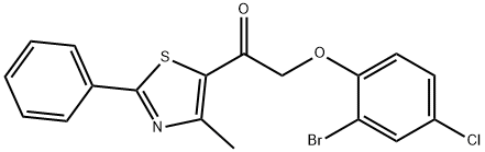 2-(2-Bromo-4-chlorophenoxy)-1-(4-methyl-2-phenyl-1,3-thiazol-5-yl)-1-ethanone 结构式