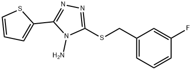 3-[(3-FLUOROBENZYL)SULFANYL]-5-(2-THIENYL)-4H-1,2,4-TRIAZOL-4-AMINE 结构式