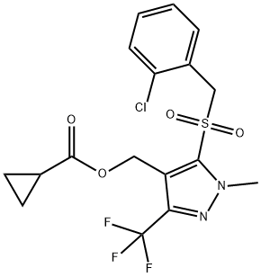 [5-[(2-CHLOROBENZYL)SULFONYL]-1-METHYL-3-(TRIFLUOROMETHYL)-1H-PYRAZOL-4-YL]METHYL CYCLOPROPANECARBOXYLATE 结构式