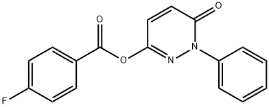 6-OXO-1-PHENYL-1,6-DIHYDRO-3-PYRIDAZINYL 4-FLUOROBENZENECARBOXYLATE 结构式