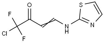 (E)-1-Chloro-1,1-difluoro-4-(1,3-thiazol-2-ylamino)-3-buten-2-one 结构式