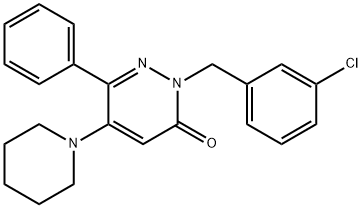 2-(3-CHLOROBENZYL)-6-PHENYL-5-PIPERIDINO-3(2H)-PYRIDAZINONE 结构式