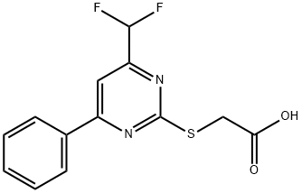 (4-二氟甲基-6-苯基-嘧啶-2-基-磺酰基)-乙酸 结构式