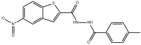 N'-(4-METHYLBENZOYL)-5-NITRO-1-BENZOTHIOPHENE-2-CARBOHYDRAZIDE 结构式