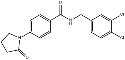 N-(3,4-DICHLOROBENZYL)-4-(2-OXO-1-PYRROLIDINYL)BENZENECARBOXAMIDE 结构式