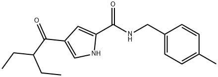 4-(2-ETHYLBUTANOYL)-N-(4-METHYLBENZYL)-1H-PYRROLE-2-CARBOXAMIDE 结构式
