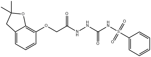 1-(2-(2,2-DIMETHYL(3-OXAINDAN-4-YLOXY))ACETYL)-4-PHENYLSULPHONYLSEMICARBAZIDE 结构式