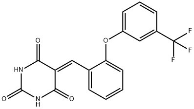 5-((2-[3-(TRIFLUOROMETHYL)PHENOXY]PHENYL)METHYLENE)-2,4,6(1H,3H,5H)-PYRIMIDINETRIONE 结构式