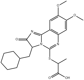 2-([3-(CYCLOHEXYLMETHYL)-8,9-DIMETHOXY-2-OXO-2,3-DIHYDROIMIDAZO[1,2-C]QUINAZOLIN-5-YL]SULFANYL)PROPANOIC ACID 结构式