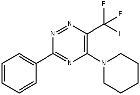 3-PHENYL-5-PIPERIDINO-6-(TRIFLUOROMETHYL)-1,2,4-TRIAZINE 结构式