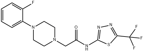 2-[4-(2-FLUOROPHENYL)PIPERAZINO]-N-[5-(TRIFLUOROMETHYL)-1,3,4-THIADIAZOL-2-YL]ACETAMIDE 结构式