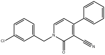 1-(3-CHLOROBENZYL)-2-OXO-4-PHENYL-1,2-DIHYDRO-3-PYRIDINECARBONITRILE 结构式