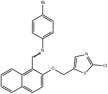 4-BROMO-N-((Z)-(2-[(2-CHLORO-1,3-THIAZOL-5-YL)METHOXY]-1-NAPHTHYL)METHYLIDENE)ANILINE 结构式