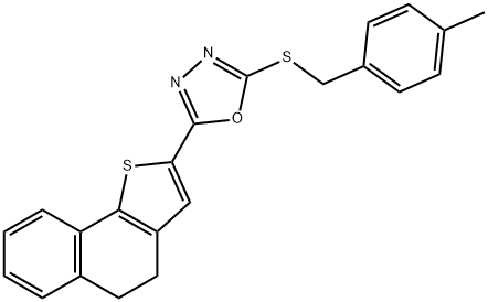 2-(4,5-DIHYDRONAPHTHO[1,2-B]THIOPHEN-2-YL)-5-[(4-METHYLBENZYL)SULFANYL]-1,3,4-OXADIAZOLE 结构式