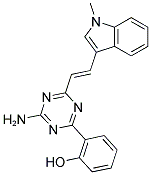2-{4-AMINO-6-[(E)-2-(1-METHYL-1H-INDOL-3-YL)VINYL]-1,3,5-TRIAZIN-2-YL}PHENOL 结构式