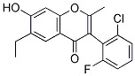 3-(2-CHLORO-6-FLUORO-PHENYL)-6-ETHYL-7-HYDROXY-2-METHYL-CHROMEN-4-ONE 结构式