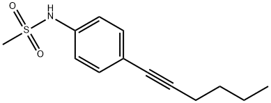 N-(4-(己-1-炔-1-基)苯基)甲磺酰胺 结构式