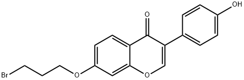 7-O-(3-BROMOPROPYL)-3-(4-HYDROXYPHENYL)-4H-1-BENZOPYRAN-4-ONE 结构式