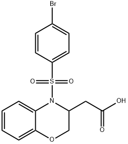 2-(4-[(4-Bromophenyl)sulfonyl]-3,4-dihydro-2H-1,4-benzoxazin-3-yl)acetic acid 结构式