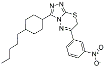 6-(3-NITROPHENYL)-3-(4-PENTYLCYCLOHEXYL)-7H-[1,2,4]TRIAZOLO[3,4-B][1,3,4]THIADIAZINE 结构式