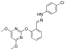 1,2-DIAZA-3-[2-[(4,6-DIMETHOXYPYRIMIDIN-2-YL)OXY]PHENYL]-1-(4-CHLOROPHENYL)PROP-2-ENE 结构式