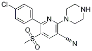 6-(4-CHLOROPHENYL)-5-(METHYLSULFONYL)-2-(PIPERAZIN-1-YL)PYRIDINE-3-CARBONITRILE 结构式
