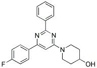 1-[6-(4-FLUOROPHENYL)-2-PHENYLPYRIMIDIN-4-YL]PIPERIDIN-4-OL 结构式