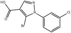 5-溴-1-(3-氯苯基)-1H-吡唑-4-羧酸 结构式