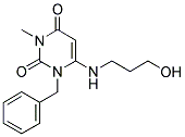 1-BENZYL-6-[(3-HYDROXYPROPYL)AMINO]-3-METHYLPYRIMIDINE-2,4(1H,3H)-DIONE 结构式